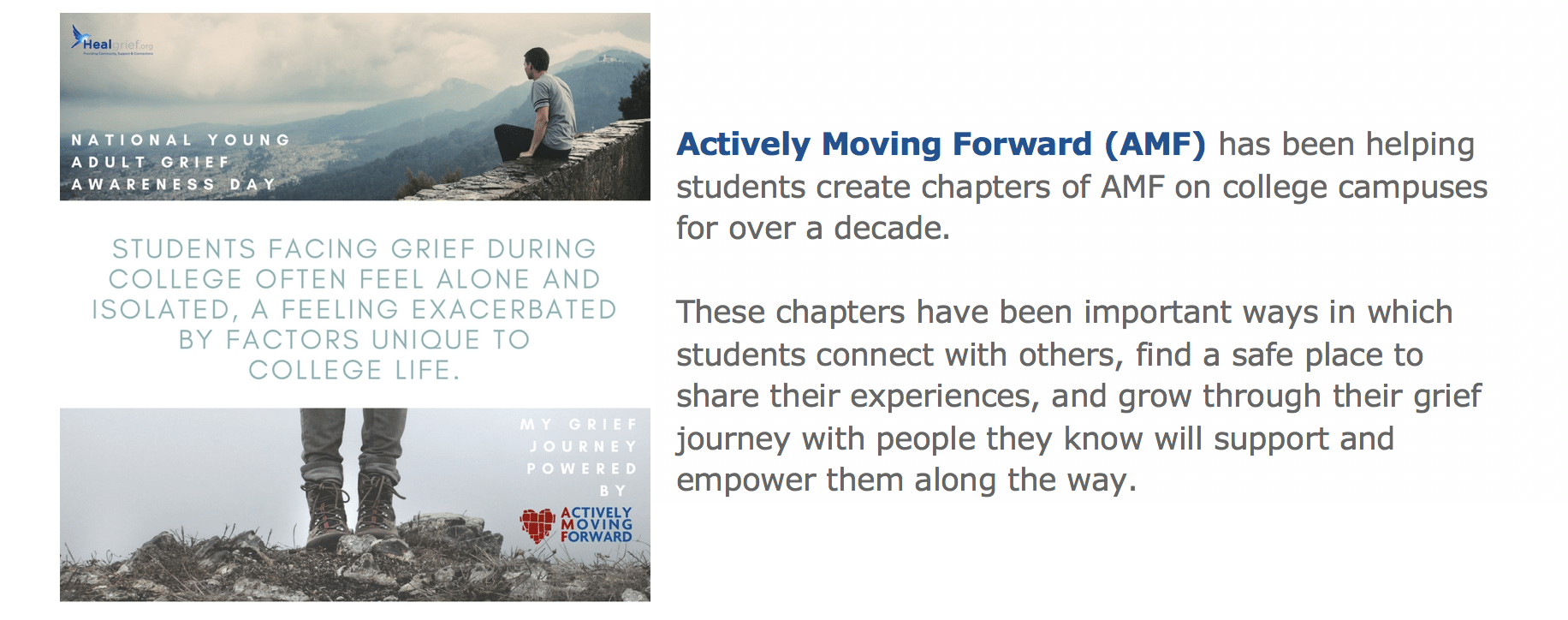 Actively Moving Forward - AMF, a HealGrief program